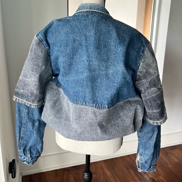 VINTAGE 80’S GUESS DENIM JACKET MEDIUM TWO TONE - Picture 7 of 12